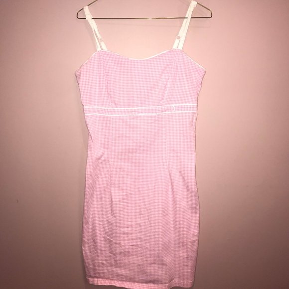 Retro Pink Gingham Dress - Picture 1 of 3